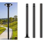 Kovalmax® Palo per lampione stradale supporto da faro ufo staffa in metallo 3 mt nero