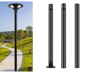 Kovalmax® Palo per lampione stradale supporto da faro ufo staffa in metallo 3 mt nero