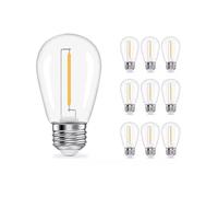 Kovalmax® Set 10 Lampadine LED E27 1W Filamento Trasparente Luce Calda 2700K