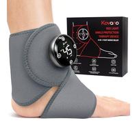 KOVANO Ankle Pro Massager - Fascia per caviglia larga con terapia a luce rossa, massaggio a 3 livelli, calore a 6 fasi, fodera interna impermeabile e batteria ricaricabile da 90 minuti