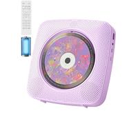KOVCDVI Lettore CD Portatile per uso domestico con altoparlanti, Bluetooth e telecomando, lettori CD da tavolo e da parete con radio FM, supporto per riproduzione USB/AUX e presa per cuffie viola