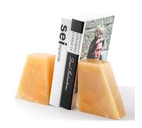 Koville Fermalibri in onice naturale del Messico per scaffali, grandi fermalibri per libri pesanti, antiscivolo, resistente, per CD/film, estetico decorativo per libreria, tavolo, decorazione per la