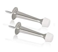 Kovosch, fermaporta rigido solido con punte in gomma morbida, resistente e durevole (nichel satinato, 2 pezzi)