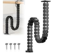 KOVSGQ Canalina per cavi da scrivania, gestione dei cavi, 125 cm, flessibile, per scrivania, per scrivanie regolabili in altezza e fisse (nero)