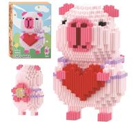 KOVSGQ Mini mattoncini da costruzione per animali, capybara, giocattolo da costruzione, blocchi per bambini, adulti, con manuale (1498 blocchi)