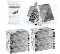 Kovshuiwe Copertine di salvataggio, 210 x 140 cm, per auto, primo soccorso, campeggio, kit di sopravvivenza, in alluminio, confezione da 10 pezzi