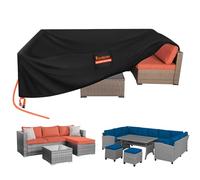 Kovshuiwe copertura impermeabile, resistente, in tessuto Oxford 250x250x90 cm, antivento, anti-UV, con presa d'aria per mobili da giardino tavolo e sedie esterne