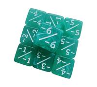 kowaku 10 Dadi Digitali, Carte Didattiche per Addizione E Sottrazione, Materiale Didattico per La Matematica, 6 Facce, 16 Mm, Verde