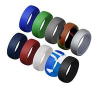 kowaku 10 Pezzi Anello Sportivo Silicone Banda Matrimonio Anello Moda Gioielli Silicone Resistente Adatto per attività Sportive Regalo Anniversario, #12