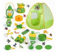 kowaku 27 Pezzi da Gioco con Accessori Portatile Set da Campeggio Giocattolo Pratico Costume per Piccoli Esploratori