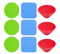 kowaku 3 Pezzi Apri Barattolo Silicone Pad Antiscivolo Utensile Multiuso Resistente Calore Adatto a Mani Deboli Cucina Picnic Casa, Blu, Blu