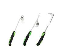kowaku 3 Pezzi Estrattore Erbacce Set Attrezzi Giardino Scavatrice Sarchiatrice Sollevatore in Acciaio Inox con Impugnatura Comoda per Rimozione Erbe, Set Di Attrezzi Da Giardinaggio Verde
