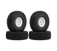 kowaku 4 Pezzi di Pneumatici per Auto RC, Ruote da Arrampicata, Pneumatici in Gomma, Pezzi di Ricambio RC con Ottimo Motivo di Presa, Adatti per Hobby RC, Mozzo Ruota Bianco