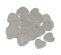kowaku 50Pc Metallo Cuore Amore Moneta Incisione Timbratura Charms Tag Pendente 14mm