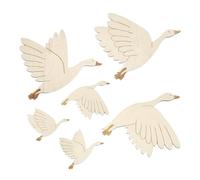 kowaku 6 Pezzi di Uccelli in Legno Da Appendere Alla Parete, Arte Popolare, Artigianato Da Appendere Alla Parete, Ornamento Moderno a Forma di Uccello in Vol