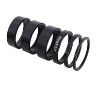 kowaku 6 Pezzi Distanziali Serie Sterzo Bici Anelli Spessori Alluminio Leggeri Stabili Facili da Installare Adatti a Ciclismo Riparazione Assemblaggio, Nero