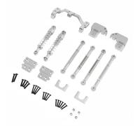 kowaku Ammortizzatore Posteriore per Auto RC Set Sospensione 4 Link Conversione da Balestra Componenti Telaio in Alluminio Ossidato Assorbimento Migliorato, Argento, Molla Ammortizzatore