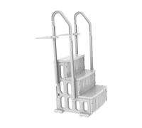 kowaku Antiscivolo per Piscine Fuori Terra, a Doppio Gradino, Larga, Universale, in Acciaio Inox PP, Adatta per L'Accesso a Piscine Private, 130 Cm