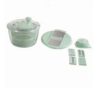 kowaku Asciugaverdure Manuale Pratico Asciugaverdure con Manovella e Coperchio Multifunzionale per Preparazione Dei Pasti Quotidiani, Verde, Set
