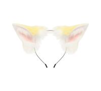 kowaku Benda per Capelli con Orecchie Appuntite in Pile Morbido per Costumi E Accessori per Travestimenti, Giallo+Bianco+