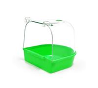 kowaku Bird Bathing Container Vasca Bagno Uccelli Vaschetta Doccia Pappagalli Bagnetto Esterno Trasparente in PVC Spesso per Igiene Uso Multifunzione Adatta, Green
