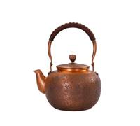 kowaku Bollitore in Rame Puro Teiera Versatore Caraffa Caffettiera con Coperchio in Rame Viola Finitura Classica Beccuccio Allungato Versata Uniforme Manico, 1300, Motivo Pietra