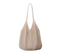 kowaku Borsa all'uncinetto per donna intrecciata intrecciata BASSO PASSAGGIO BASSO DELLA PERSETTA BOHIAMAN PASCHETTA ASTETICA per LA SPHING OUTDOOR, Beige