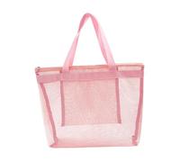 kowaku Borsa da spiaggia in rete per donna, capacità, leggera, per articoli da toeletta da nuoto, Rosa