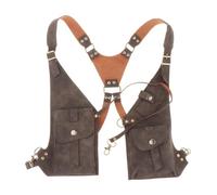 kowaku Borsa per imbracatura a spalla Steampunk Tasca per portafoglio in pelle PU per motociclismo in bicicletta, Caffè