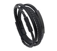 kowaku Braccialetto alla Moda, Accessorio Multistrato, Robusto, Braccialetto Decorativo alla Moda per Uomo e Donna, Ornamento per la Mano dell'uomo, Fibbia Nera