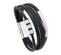 kowaku Braccialetto alla Moda, Accessorio Multistrato, Robusto, Braccialetto Decorativo alla Moda per Uomo e Donna, Ornamento per la Mano dell'uomo, Fibbia in Argento