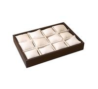 kowaku Cassetti in velluto per orologi da uomo e da donna, 12 supporti per orologi, gioielli, bracciali, cassetti per esposizione di gioielli, Beige All'interno