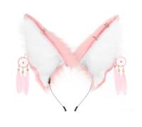 kowaku Cerchietto con Orecchie Creature Cerchietto Fascia Accessorio Capelli Copricapo con Arco Sottile Confortevole Circolari Laterali Adatto per Festival Eventi a Tema Regali, Array, Rosa