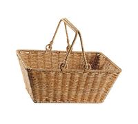 kowaku Cestino Intrecciato Borsa Spesa Cesto Picnic Scatola Portaoggetti Cesto Organizzatore con Manici Pieghevoli Realizzato in Materiale PP Resistente, M