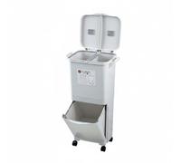 kowaku Cestino per Rifiuti da Cucina Bidone Pattumiera Contenitore Raccolta Differenziata Design Sovrapposto con Doppio Scomparto Deodorante Nel Coperchio, 45L, Jp D-coperchio