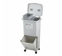 kowaku Cestino per Rifiuti da Cucina Bidone Pattumiera Contenitore Raccolta Differenziata Design Sovrapposto con Doppio Scomparto Deodorante Nel Coperchio, 45L, Jp D-bin S-lid
