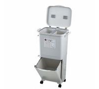 kowaku Cestino per Rifiuti da Cucina Bidone Pattumiera Contenitore Raccolta Differenziata Design Sovrapposto con Doppio Scomparto Deodorante Nel Coperchio, 45L, Coperchio S Jp