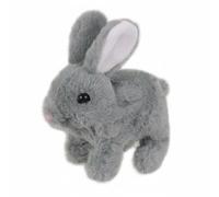 kowaku Coniglio Realistico Peluche Bambola Giocattolo Elettronico Compagno Interattivo Carota Accessorio Borsa Tematica Materiale Morbido Funzione Muove Naso, Coniglio Elettrico Grigio