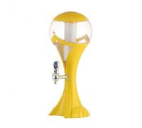 kowaku Contenitore per Birra Distributore Bevande Tavolo Sferico Dispenser Base Piedistallo E Rubinetto Laterale Serbatoio Lucido Trasparente con, Giallo, 1.5L