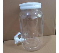 kowaku Dispenser per Bevande Brocca Contenitore Caraffa Tanica con Rubinetto Trasparente in Pe Alimentare per Self Service Domestico Adatto per Feste Picnic Campeggio, Bianco