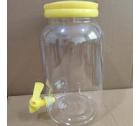 kowaku Dispenser per Bevande Brocca Contenitore Caraffa Tanica con Rubinetto Trasparente in Pe Alimentare per Self Service Domestico Adatto per Feste Picnic Campeggio, Giallo