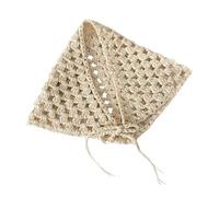 kowaku Donne all'uncinetto bandana testa sciarpa elegante triangoli oggetti di scena headwrap head head kerchief, Beige