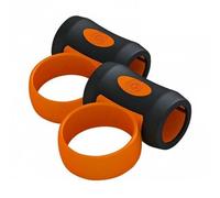 kowaku Drum Practice Aid Bacchetta per Training Batteria Supporto Controllo Mano Presa Stabile Silicone Morbido Antiscivolo Leggera Facile da Usare Adatta, Arancione+Nero, 5 Bacchette 5A/5B
