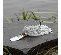 kowaku Esca da Pesca Artificiale Jig Vibrazione Gonna Silicone Testa Realistica Occhi 3D Struttura Anti-incrocio Azione Dinamica Adatta a Pesca Competitiva, Blu+Bianco, 12G