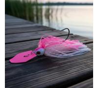 kowaku Esca da Pesca Artificiale Jig Vibrazione Gonna Silicone Testa Realistica Occhi 3D Struttura Anti-incrocio Azione Dinamica Adatta a Pesca Competitiva, Rosa, 14G