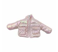 kowaku Giacca Piumino Bambola Accessorio Trapuntato Indumento Imbottito Moda Tasche Dettagliate Tessuto Morbido Aspetto Perlato Adatto per Bambini Collezionismo Espositore , Rosa