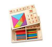 kowaku Gioco con Aste di Conteggio e Tessere Numeriche Apprendimento Divertente Gioco Aritmetico con Scatola di Legno Senza Schermo Giocattolo Educativo