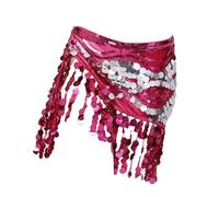 kowaku Gonna con Nappa e Paillettes per Danza del Ventre, per Festival, Rumba, Donne e Ragazze, Rosa