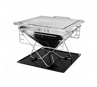 kowaku Griglia da Campeggio con Struttura Pieghevole Comp Fuoco da Campo con Piastra Protetti Resistente Alte Temperature Barbecue per Giardino