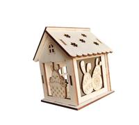 kowaku Kit Fai da Te per Realizzare Una Casa Sospesa in Legno Primaverile per Dipingere La Casa del Coniglio in 3D di Pasqua con Una Funzione Creativa Adatta, Style a